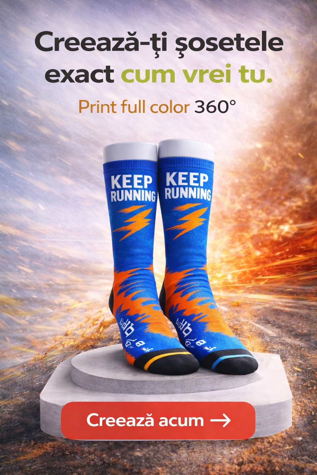 Șosete personalizate full color 360